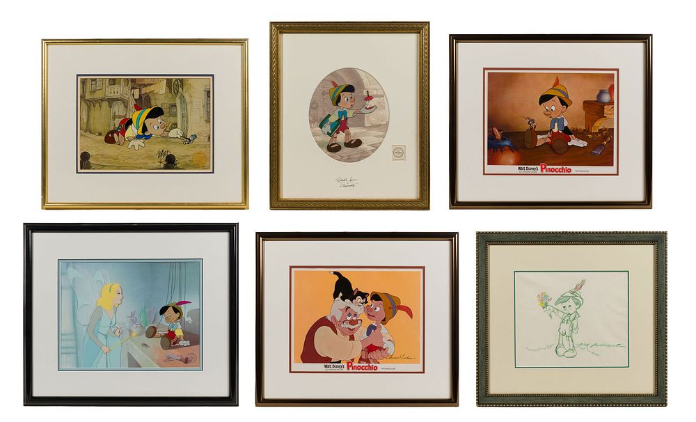 Lot 324: Pinocchio Animation Art and Drawing Assortment