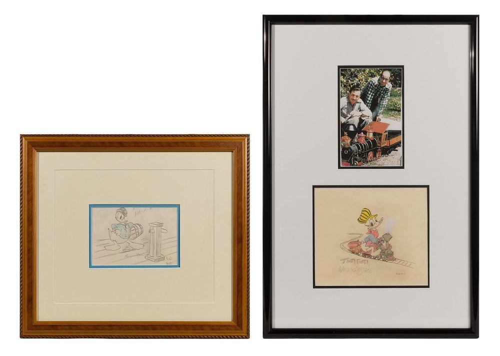 Lot 330: Ward Kimball and Clarence Nash Donald Duck Drawings