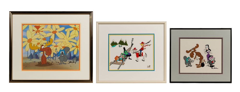 Lot 336: Jay Ward (American, 1920-1989) Rocky and Bullwinkle Animation Art Assortment