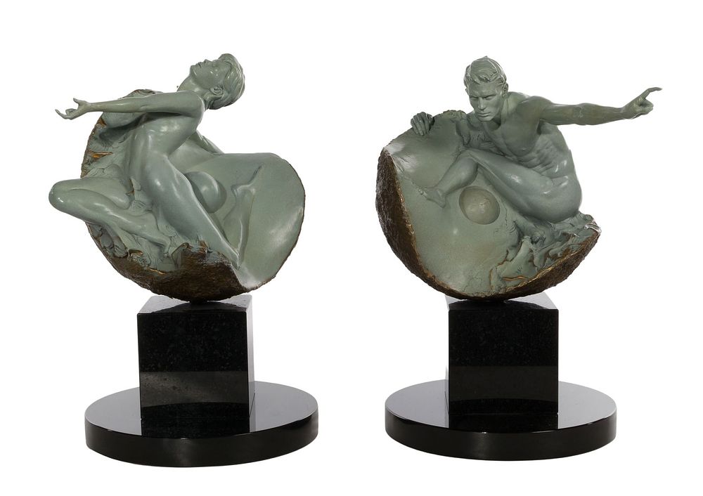 Lot 152: James LaCasse (American, 20th Century) 'Dawn's Awakening' Bronze Sculptures