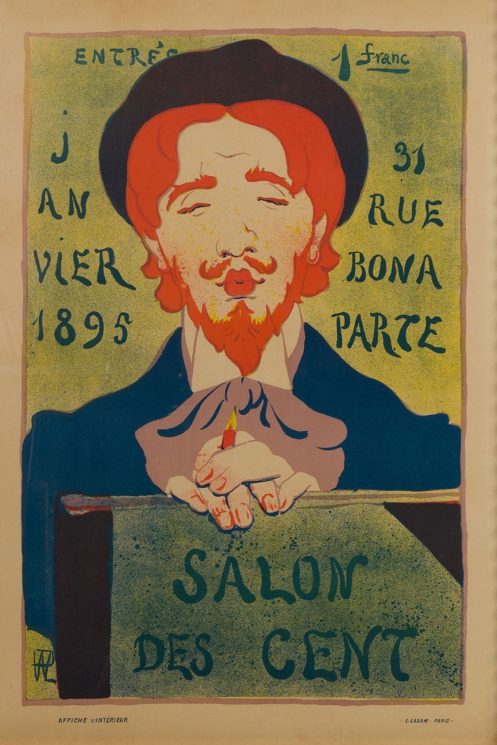 Lot 159: Rene Georges Hermann-Paul (French, 1864-1940) 'Salon des Cent' Lithograph