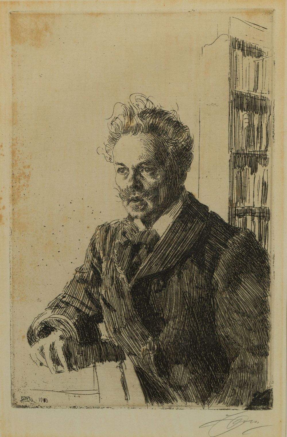 Lot 181: Anders Zorn Leonard (Swedish, 1860-1920) 'August Strindberg' Etching