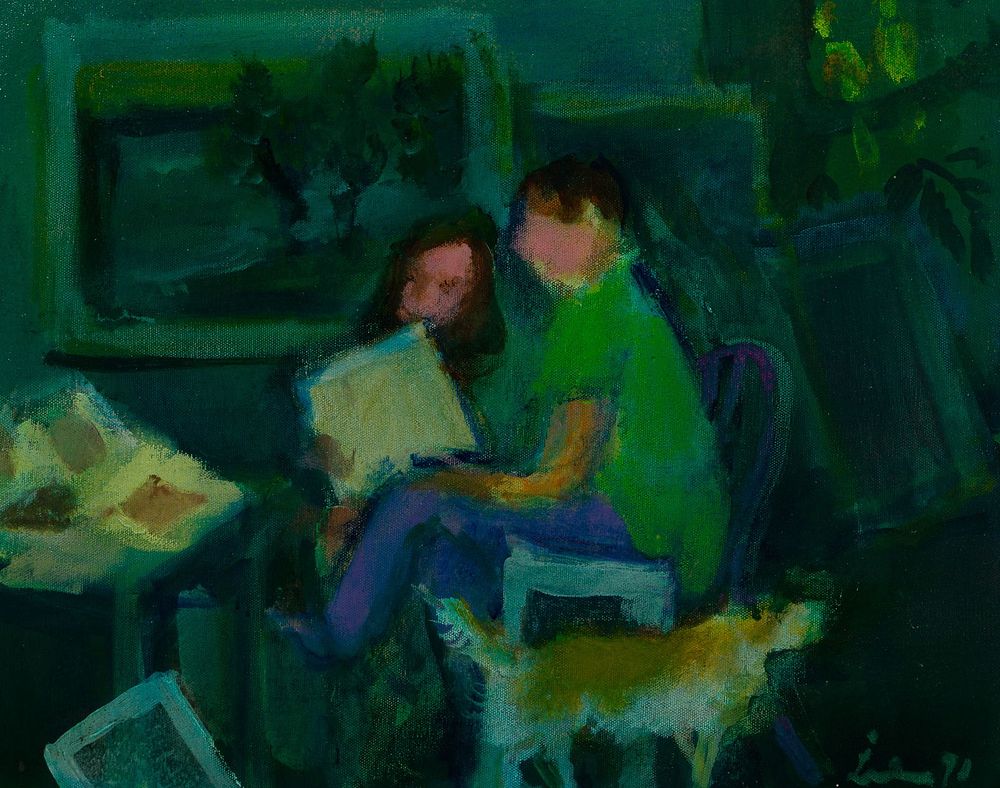 Lot 183: Gustav Likan (Yugoslavian, 1912-1998) 'In the Studio' Oil on Canvas