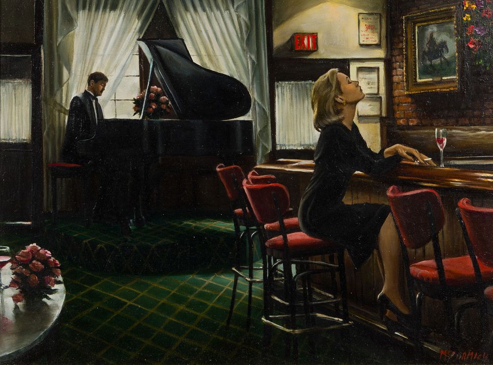 Lot 189: Harry McCormick (American, b.1942) 'One if by Land with Lauren' Oil on Canvas