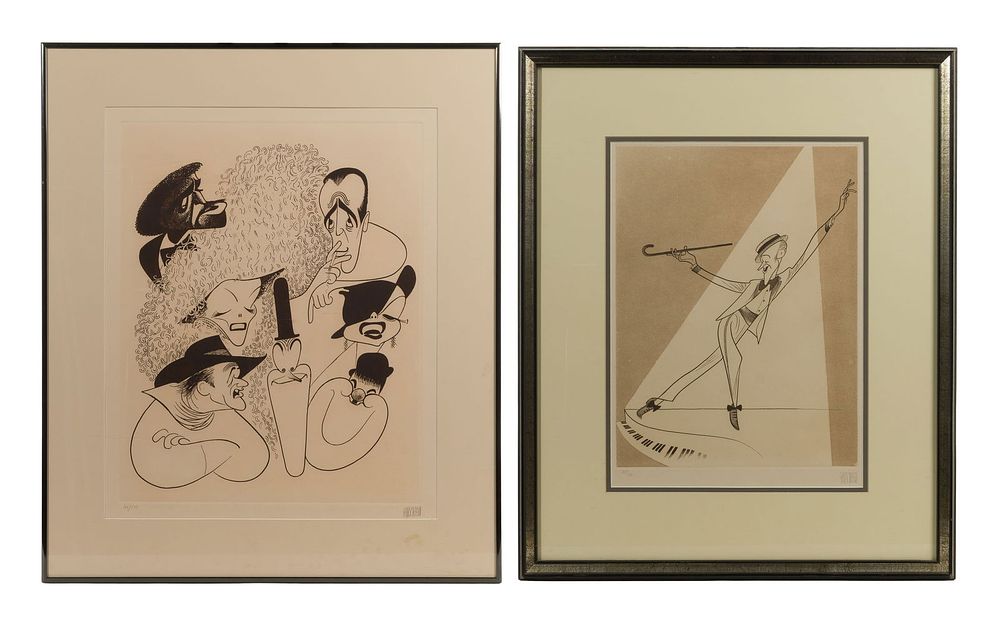 Lot 198: Al Hirschfeld (American, 1903-2003) 'Hollywood' and 'Fred Astaire' Etchings
