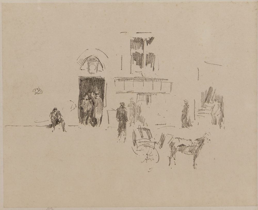 Lot 201: James Abbott McNeill Whistler (American, 1834-1903) 'Gaiety Stage Door' Transfer Lithograph