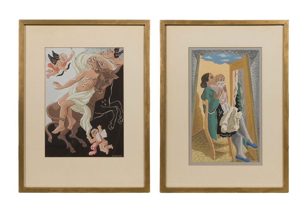 Lot 220: Gino Severini (Italian, 1883-1966) Pochoir Prints
