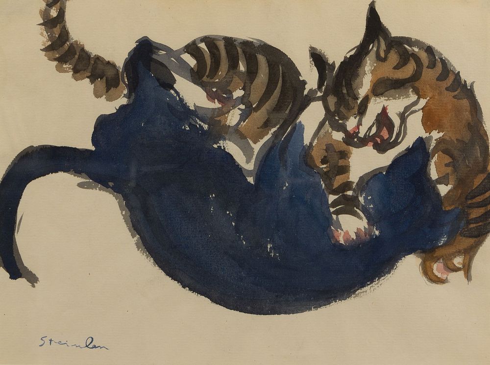 Lot 233: Theophile Steinlen (Swiss, 1859-1923) Watercolor on Paper
