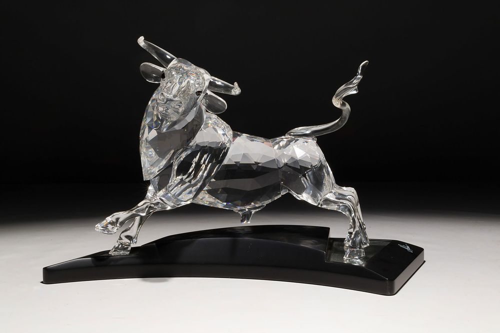 Lot 332: Adi Stocker for Swarovski Crystal Limited Edition Bull Figurine