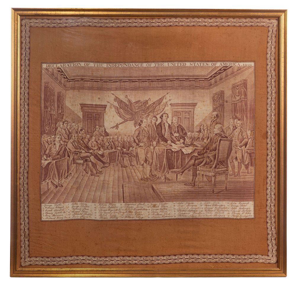 Lot 333: After John Trumbull (American, 1756-1843) Printed Kerchief