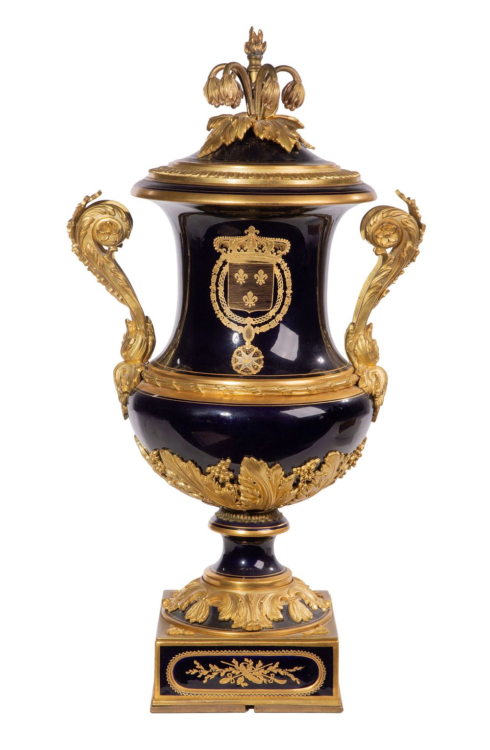 Lot 334: Sevres Ormolu Mounted Covered Urn