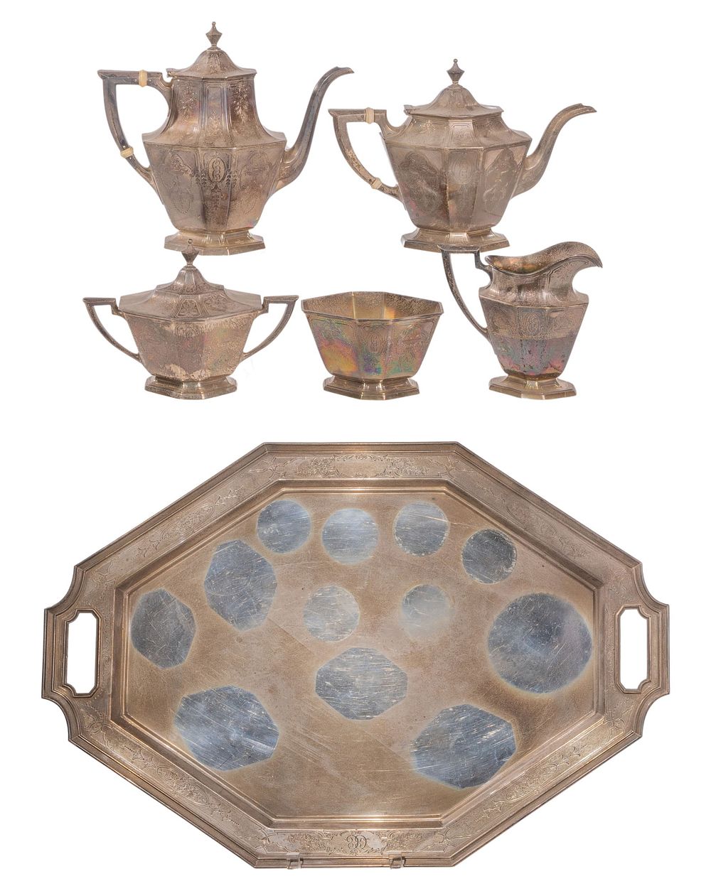 Lot 412: Gorham Sterling Silver Tea Service