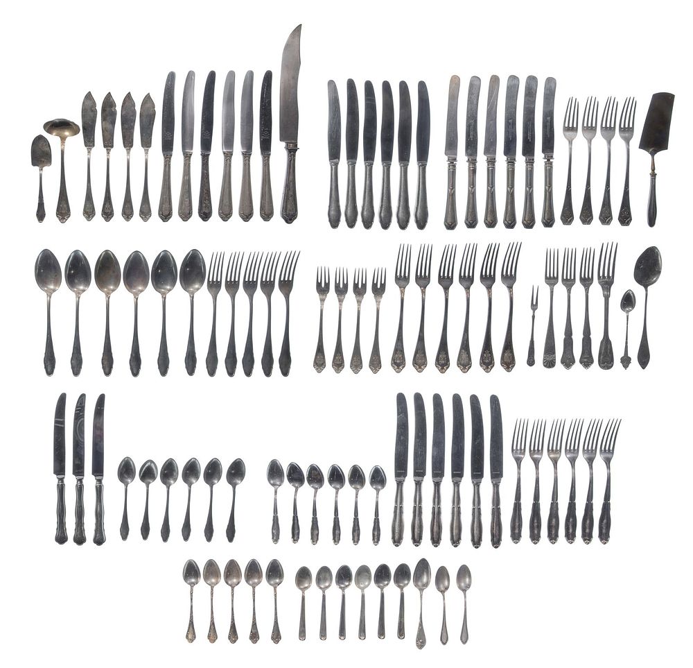 Lot 418: European Silver (800) Flatware Assortment