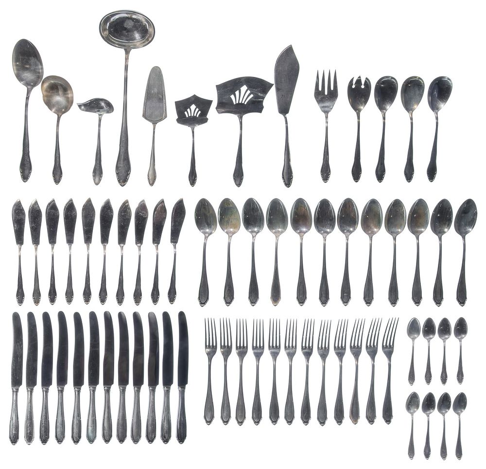 Lot 419: European Silver (800) Flatware Assortment