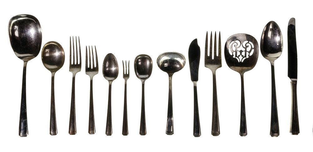Lot 445: Westmorland John and Priscilla Sterling Silver Flatware Assortment