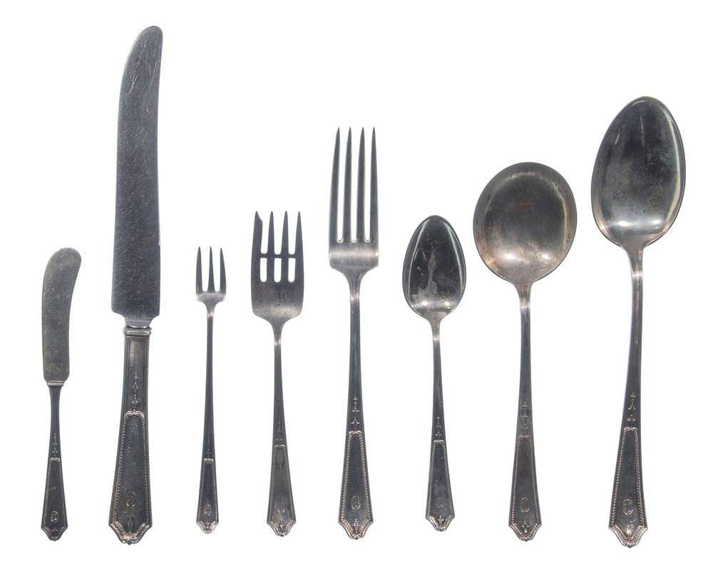 Lot 448: J S Co. Sterling Silver Flatware Assortment