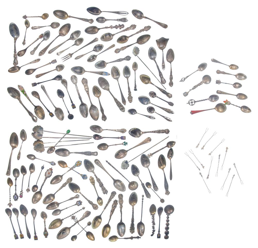 Lot 457: Sterling Silver Souvenir Spoon Assortment