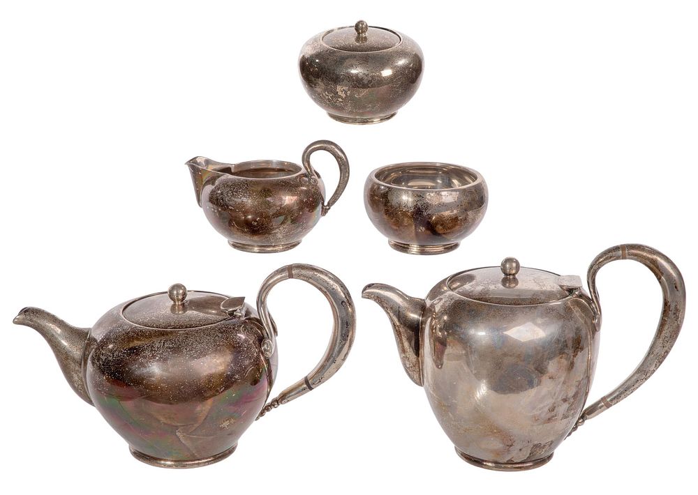 Lot 471: Mexican Tango Aceves Sterling Silver Beverage Service