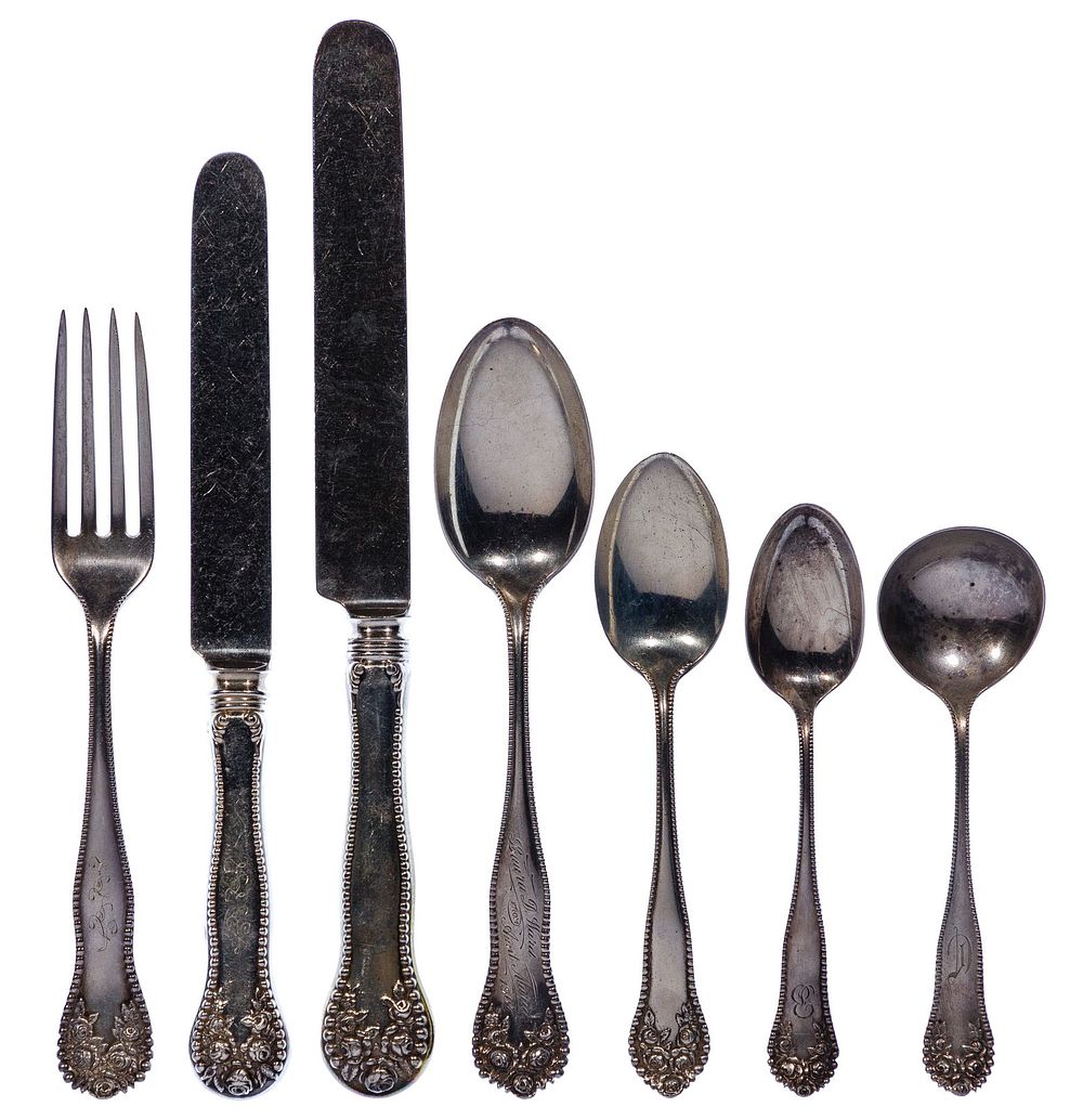 Lot 482: Gorham Lancaster Sterling Silver Flatware Assortment