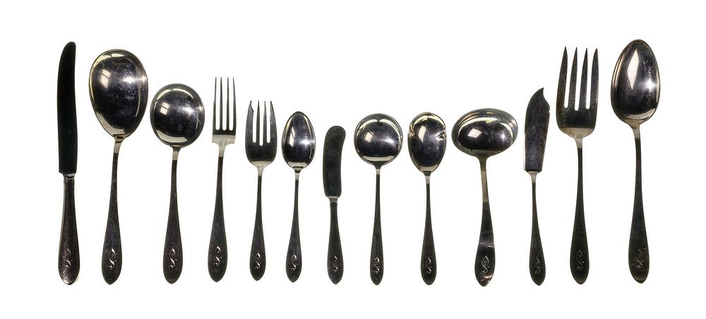 Lot 491: Concord Silversmiths Ltd Old Hampshire Sterling Silver Flatware