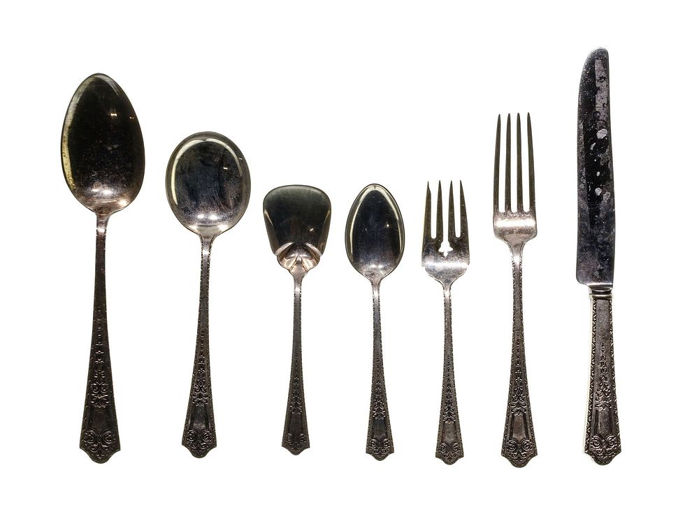 Lot 521: Manchester Princess Sterling Silver Flatware Assortment
