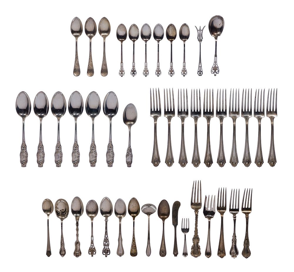 Lot 539: Whiting Sterling Silver Flatware Assortment
