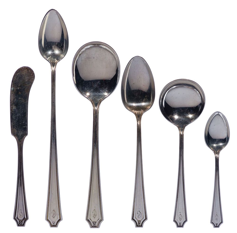Lot 540: Gorham King Albert Sterling Silver Flatware Assortment