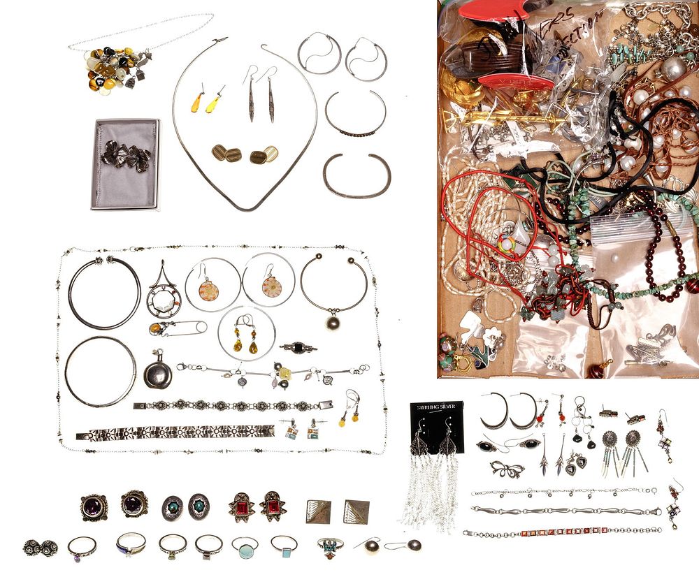 Lot 173: Gold, Sterling Silver and Costume Jewelry Assortment