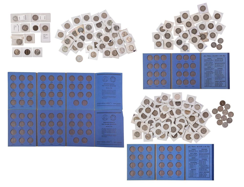 Lot 193: Capped Bust, Barber, Walking Liberty, Franklin and Kennedy 50c Assortment