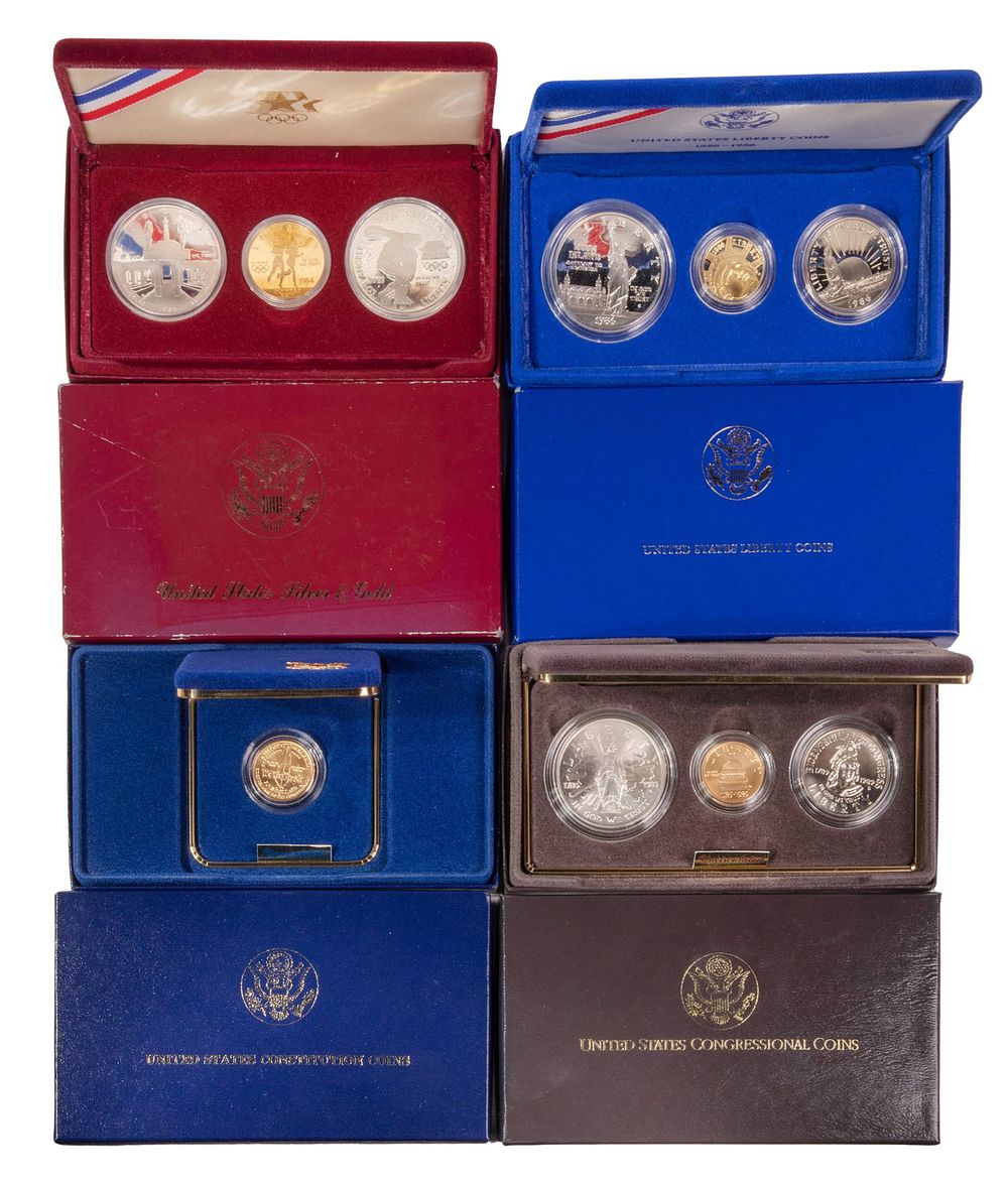 Lot 194: Gold and Silver Commemorative Coin Set Assortment