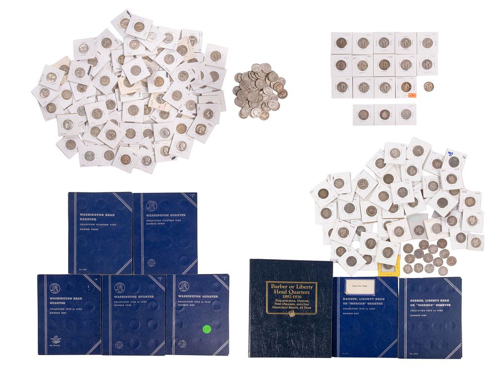 Lot 199: Seated Liberty, Barber, Standing Liberty and Washington 25c Assortment