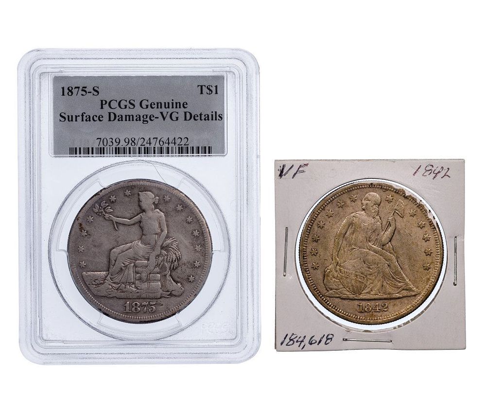 Lot 206: Seated & Trade $1 Assortment