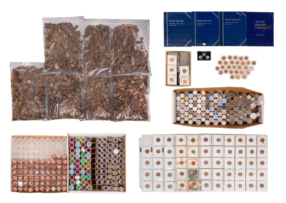 Lot 212: Lincoln 1c Wheat, Memorial and Shield Assortment