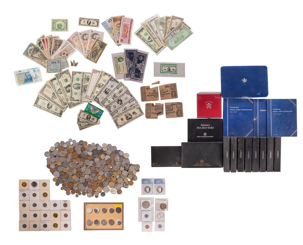Lot 219: World: Coin and Currency Assortment