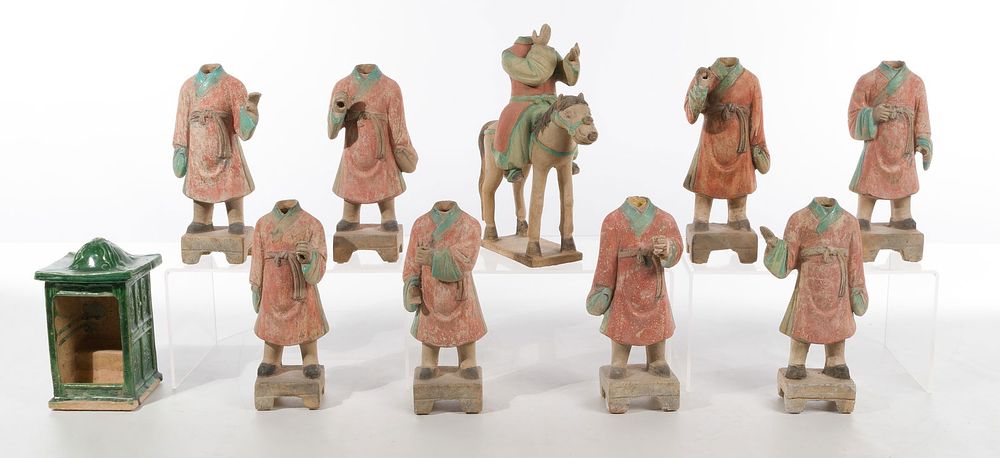 Lot 253: Chinese Ming Dynasty Terracotta Attendant Figures