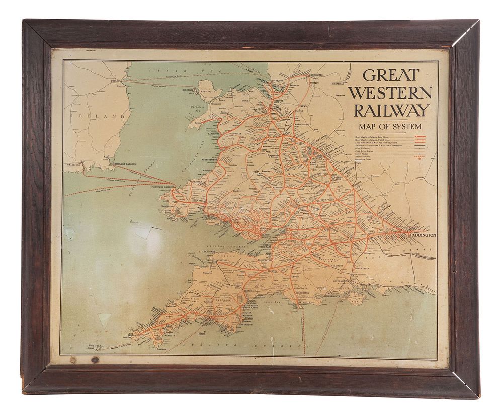 Lot 172: Great Western Railway Tin Map