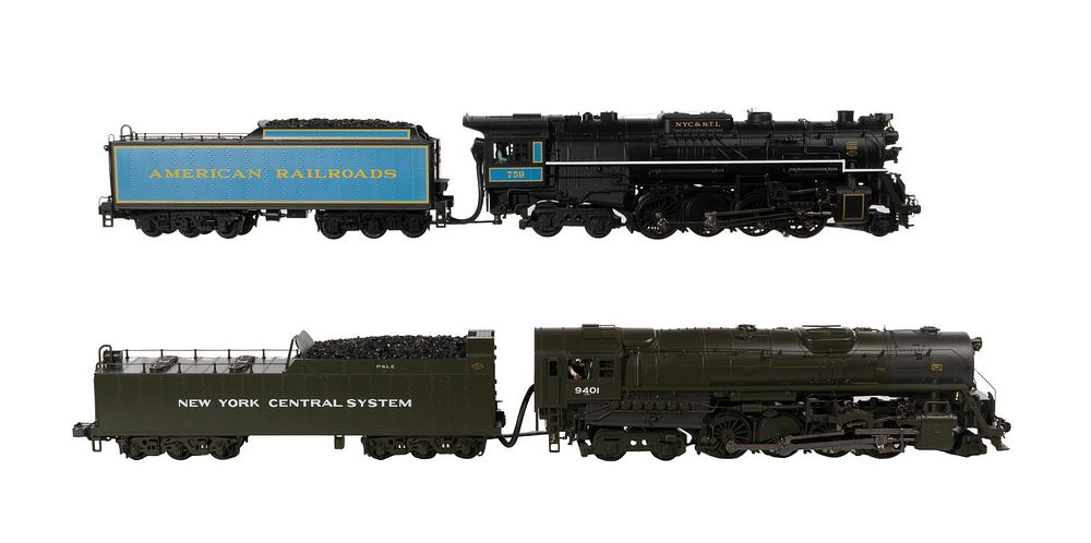 Lot 377: MTH Model Train O Scale New York Central Locomotives with Tenders
