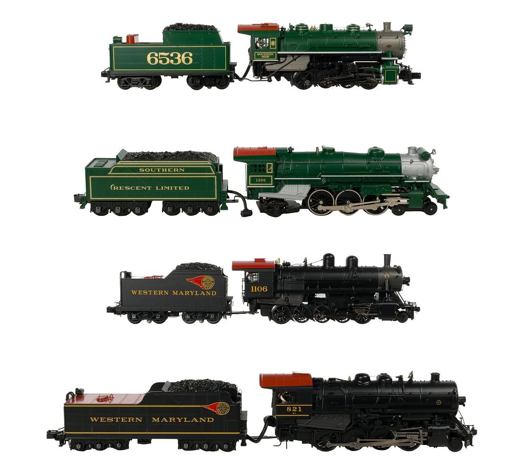 Lot 378: MTH Model Train O Scale Steam Locomotive with Tender Assortment