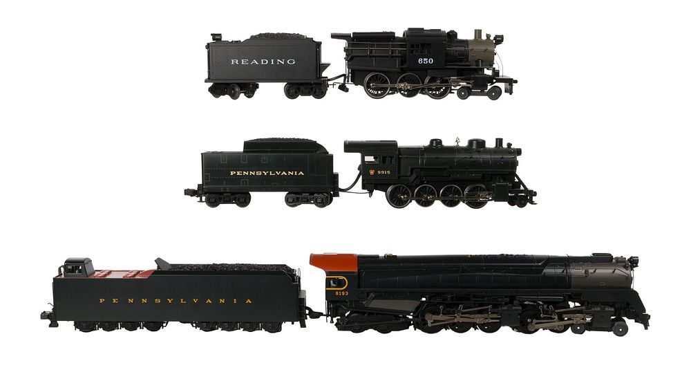Lot 386: MTH Model Train O Scale Pennsylvania Locomotive and Tender Collection