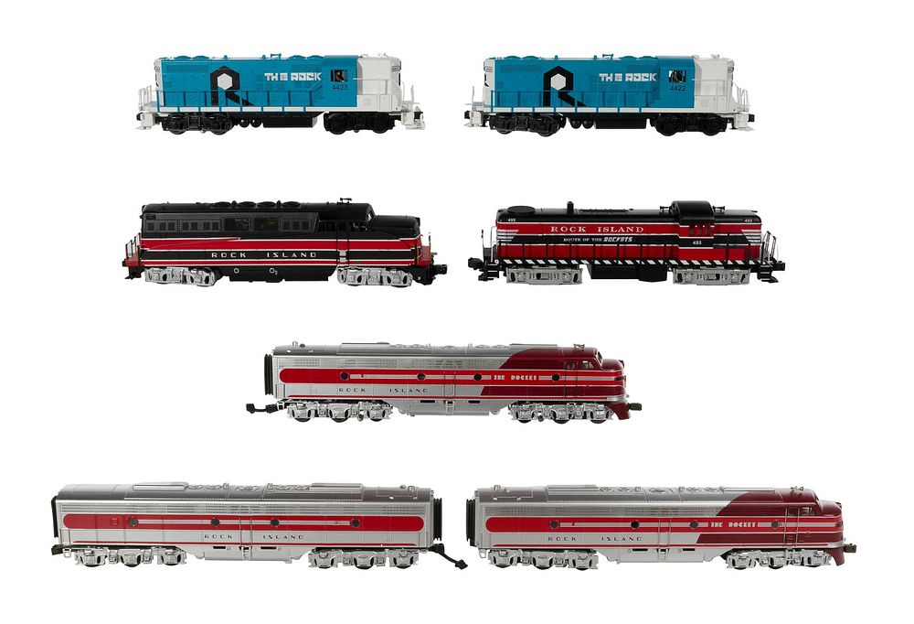 Lot 414: MTH Model Train O Scale Rock Island Locomotive Assortment