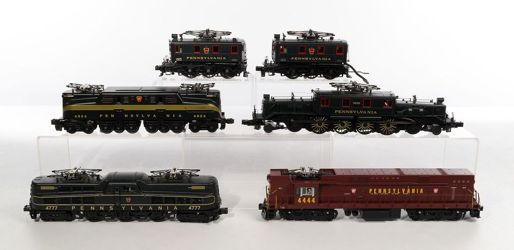 Lot 419: MTH Model Train O Scale Pennsylvania Tram Locomotive Assortment