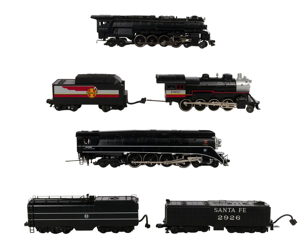 Lot 429: MTH Model Train O Scale Santa Fe Locomotive and Tender Assortment