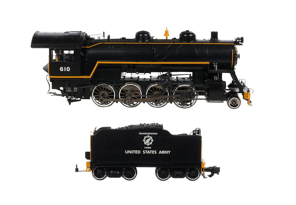 Lot 472: Aristo-Craft Model Train G Scale United States Army Locomotive with Tender
