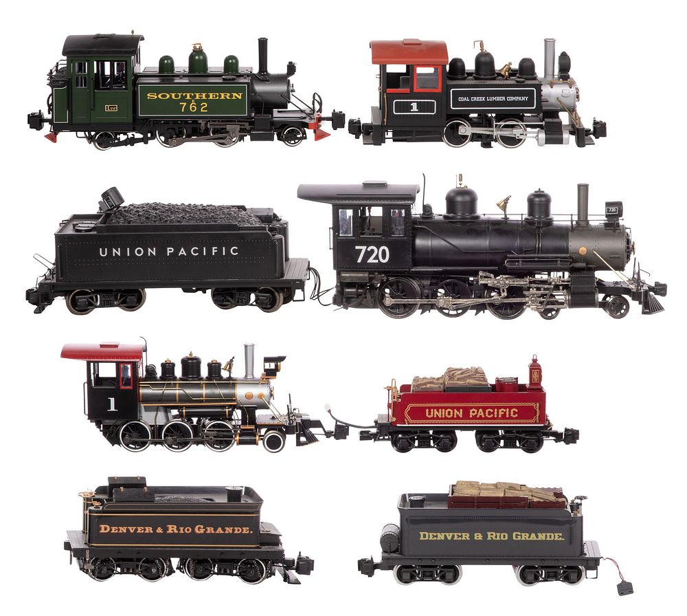 Lot 502: Bachmann Model Train G Scale Locomotive and Tender Assortment