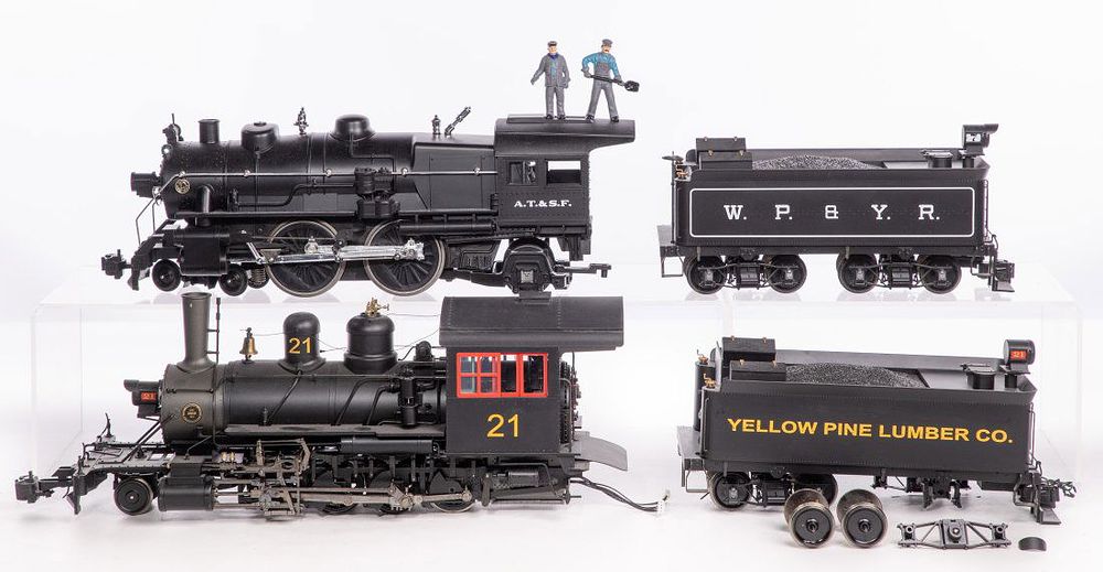 Lot 518: Model Train G Scale Locomotive and Tender Assortment