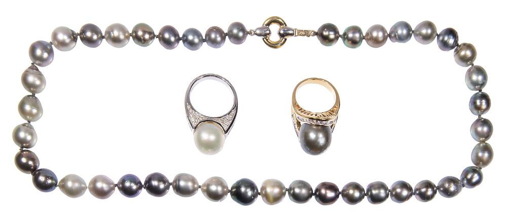 Lot 153: 18k Gold and Pearl Jewelry Assortment