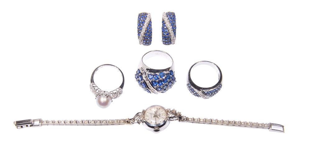 Lot 154: 14k White Gold Jewelry Assortment