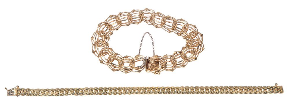 Lot 166: 14k Yellow Gold Bracelets