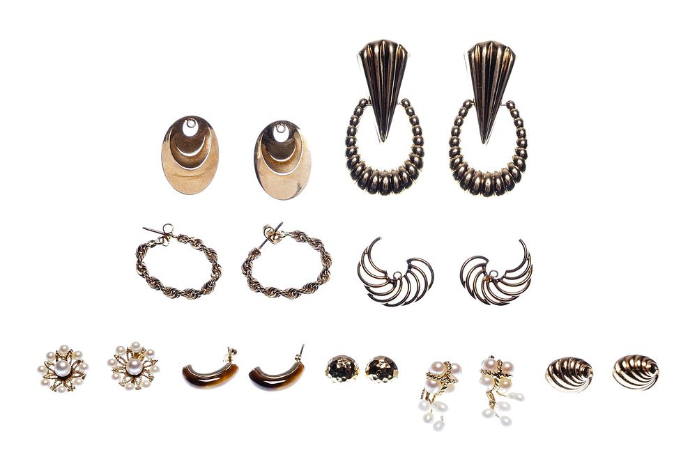 Lot 170: 14k Gold Earring and Jacket Assortment