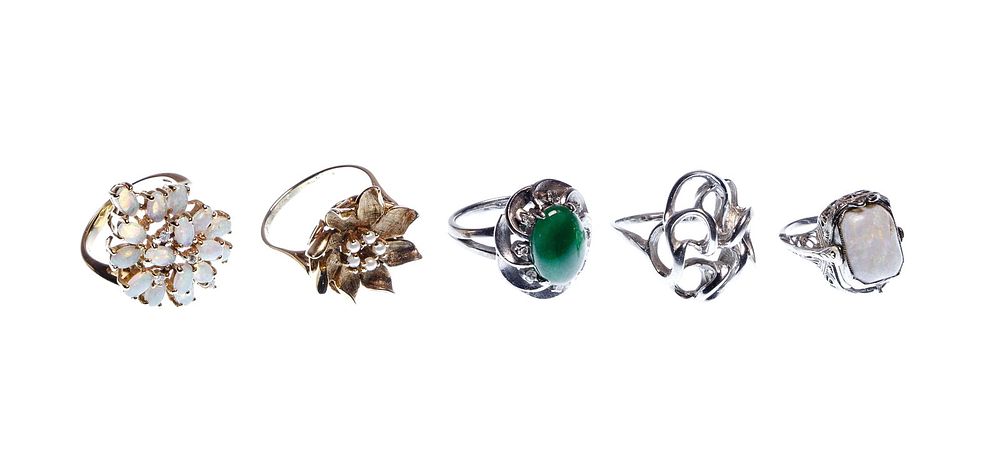 Lot 171: 14k Gold and Gemstone Ring Assortment